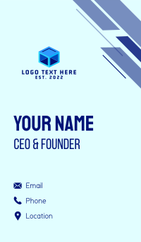 Blue Container Cube Business Card Design