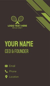 Athletic Tennis Racket  Business Card Design