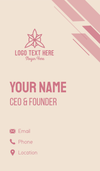 Pink Leaf Symmetrical  Business Card Design