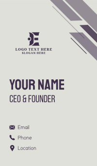 Business Consulting Letter E Business Card Design