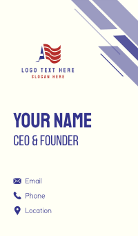 Flag Letter A Business Card Design