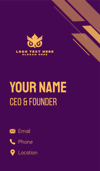 Golden Owl King  Business Card Design