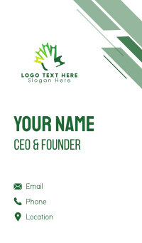 Green Ticket Hand Business Card Design