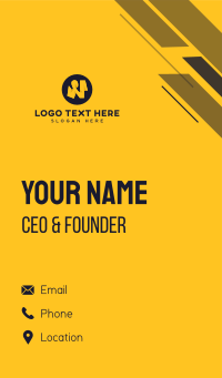 Yellow Letter N Business Card Design