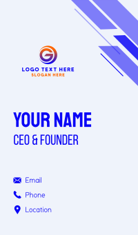 Startup Business Letter G Business Card Design