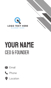 Classic Key Letter Q Business Card Design