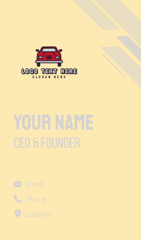 Red Car Driving Business Card Design