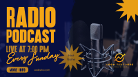 Live Radio Podcaster Facebook Event Cover Design