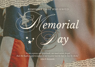 Rustic Memorial Day Postcard Image Preview