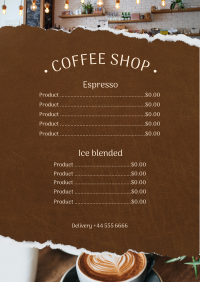 coffee shop menu card design