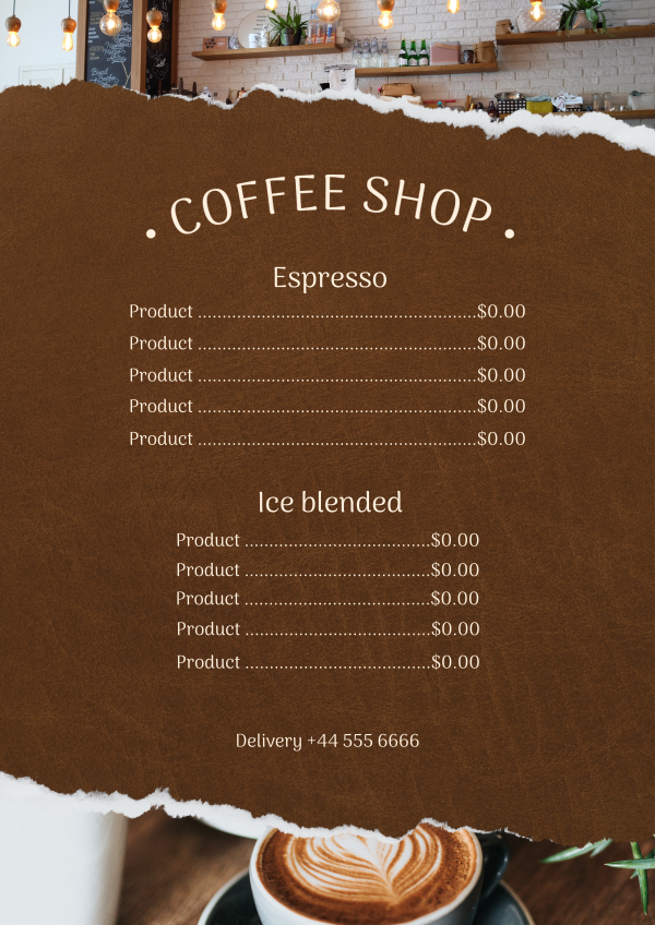 Coffee Shop Menu Design Image Preview