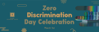 Playful Zero Discrimination Celebration Twitter Header Design