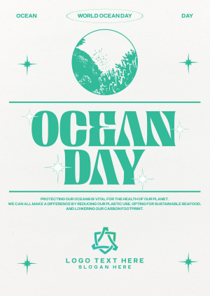 Retro Ocean Day Poster Image Preview