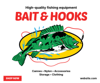Bait & Hooks Fishing Facebook Post Design