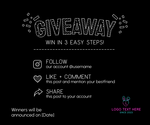 Confetti Giveaway Facebook Post Design Image Preview
