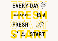 Fresh Start Quote Postcard Design
