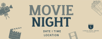 Cinema Movie Night Facebook cover Image Preview