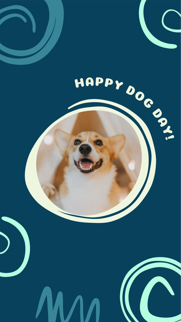 Graphic Happy Dog Day Facebook Story Design Image Preview