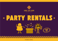 Mascot Party Rental Postcard Design