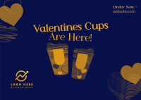 Valentine Cups Postcard Design
