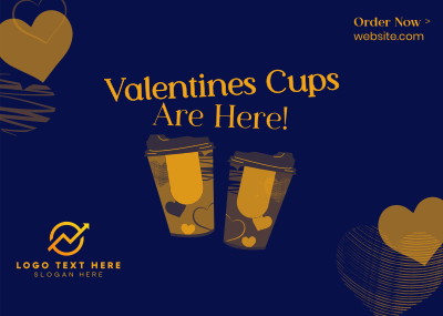 Valentine Cups Postcard Image Preview