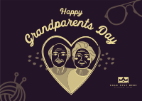 Heart Grandparents Greeting  Postcard Image Preview