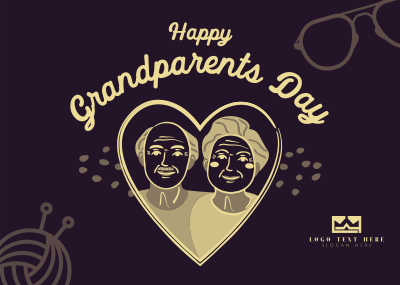 Heart Grandparents Greeting  Postcard Image Preview
