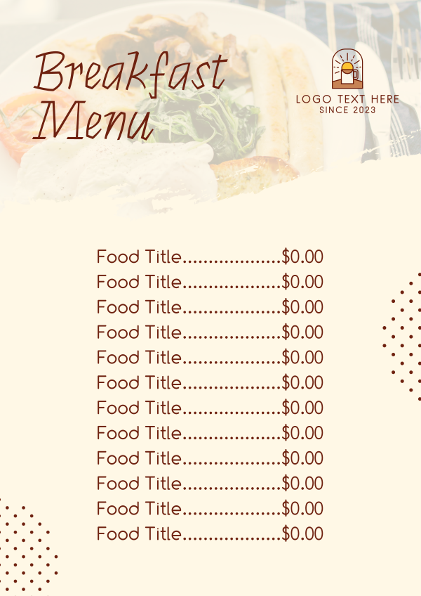 Breakfast Buffet Menu Design Image Preview