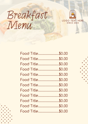 Breakfast Buffet Menu Image Preview