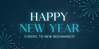 Fireworks New Year Greeting Twitter post Image Preview