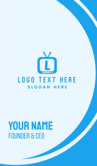 Blue Television Lettermark Business Card Design