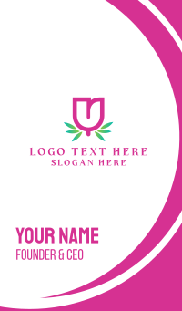 Tulip Letter U Business Card Design