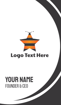 Star Bee Insect Stripes Business Card Design