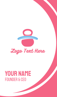 Pink Baby Pacifier Business Card Design