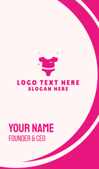 Pink Baby Clothing Business Card Design