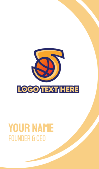 Basketball Number 5 Business Card Design