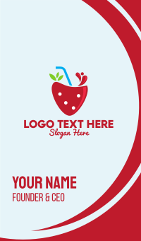 Fresh Strawberry Juice Business Card | BrandCrowd Business Card Maker