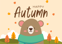 Bear in Autumn Postcard Design