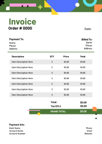 Prominent Abstraction Invoice Design