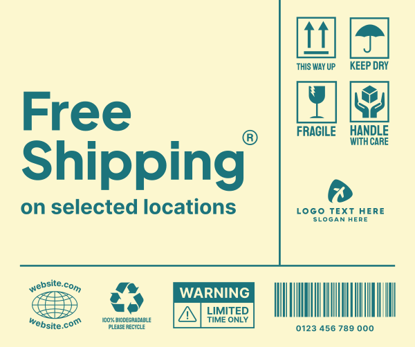 Shipping Label Facebook Post Design