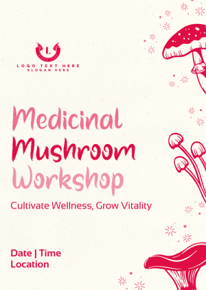 Monoline Mushroom Workshop Poster Image Preview