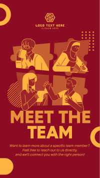 Modern Quirky Meet The Team Instagram reel Image Preview