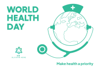 World Health Priority Day Postcard Image Preview