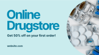 Online Drugstore Promo Facebook Event Cover Design
