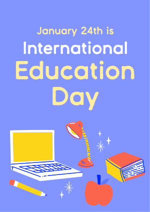Cute Education Day Flyer Image Preview