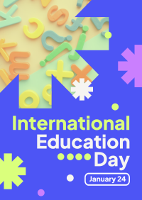 Quirky Playful Education Day Poster Image Preview