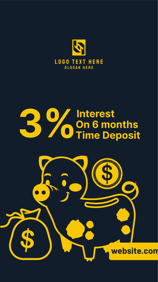 Piggy Time Deposit Instagram Story Design Image Preview