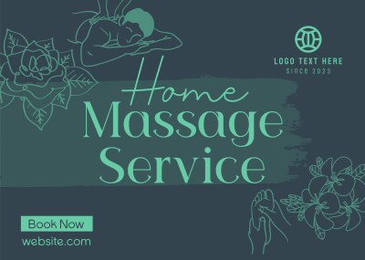 Home Massage Service Postcard Image Preview