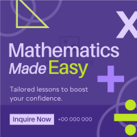 Professional Math Tutor Instagram Post Preview
