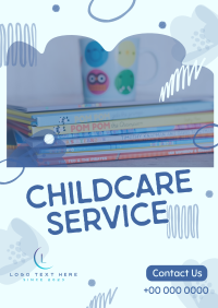Abstract Shapes Childcare Service Poster Design